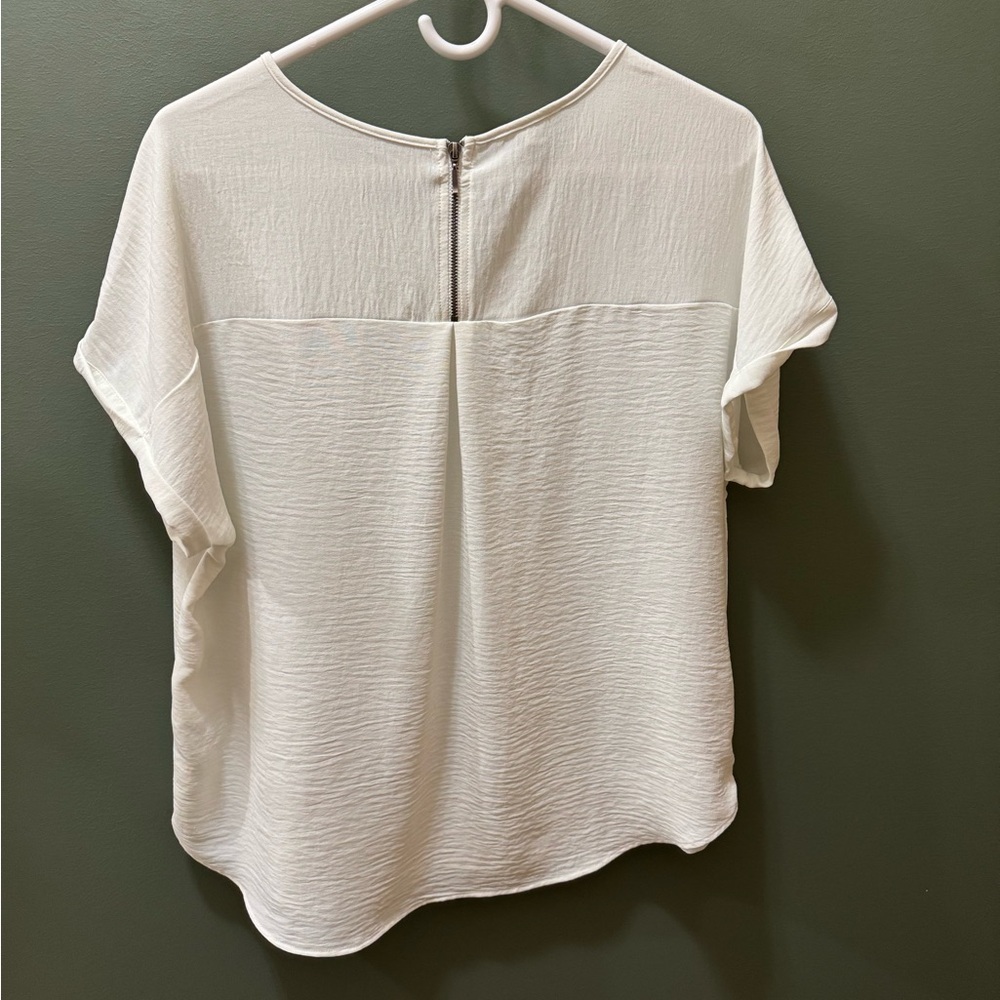 Maurices White Cuffed Sleeve Relaxed Blouse - Picture 4 of 4